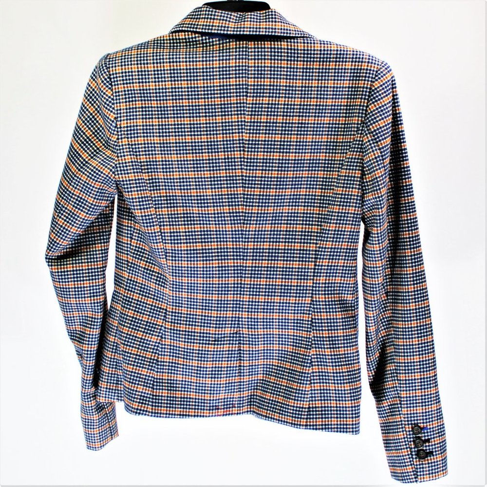 Merona | Blue, White, & Orange Plad Pattern Blazer - Picture 7 of 7
